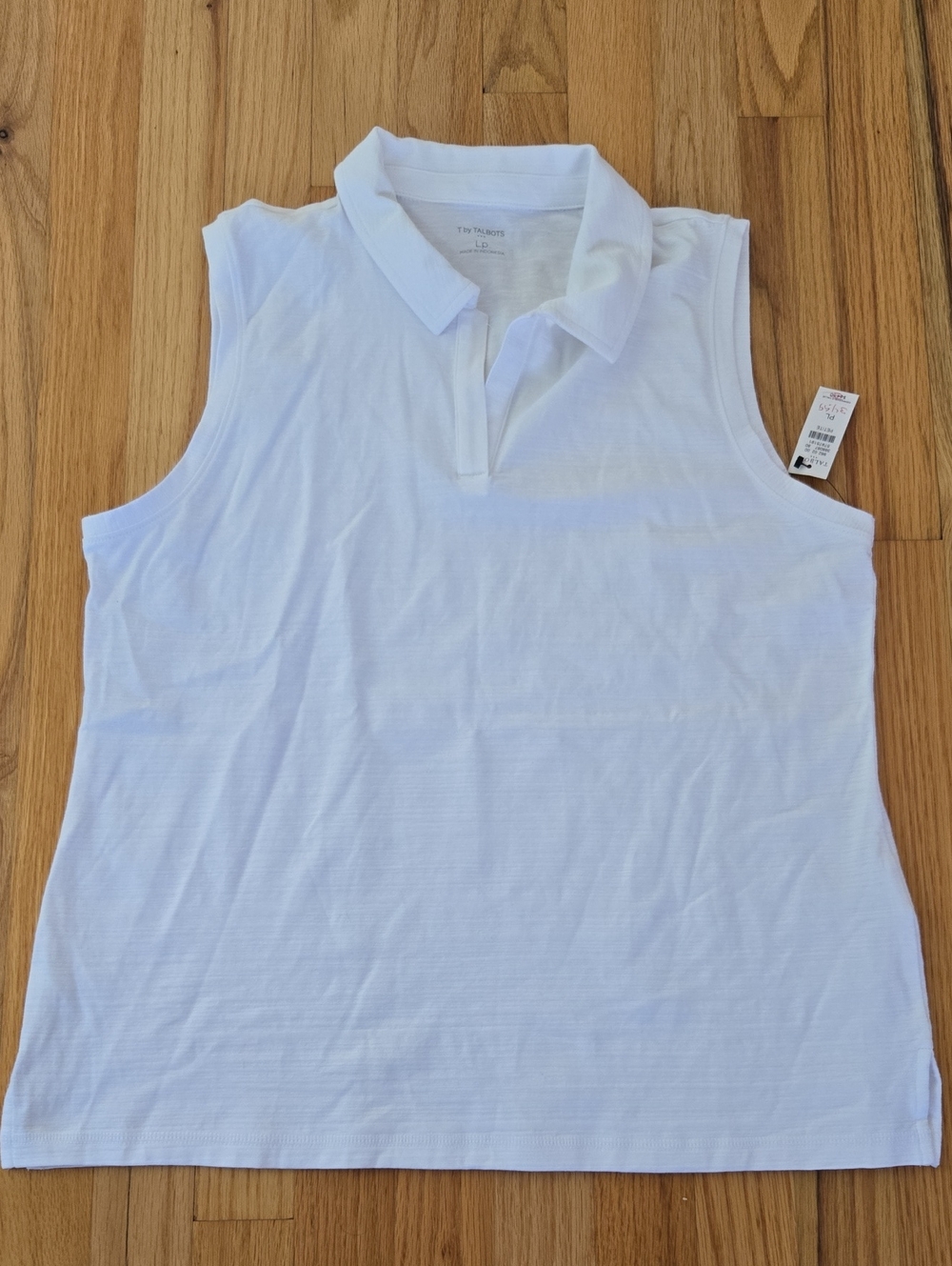 Talbots White Sleeveless Collared Tank-- Petite Large--NWT